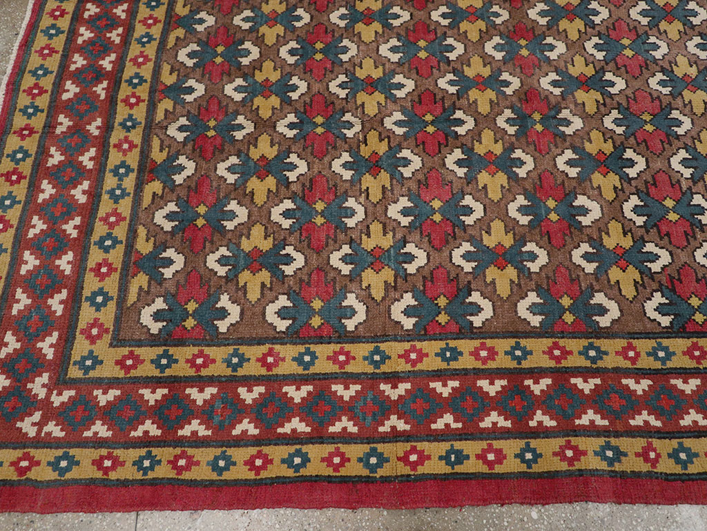 Vintage East Turkestan Samarkand Room Size Carpet, No.32169 - Galerie Shabab