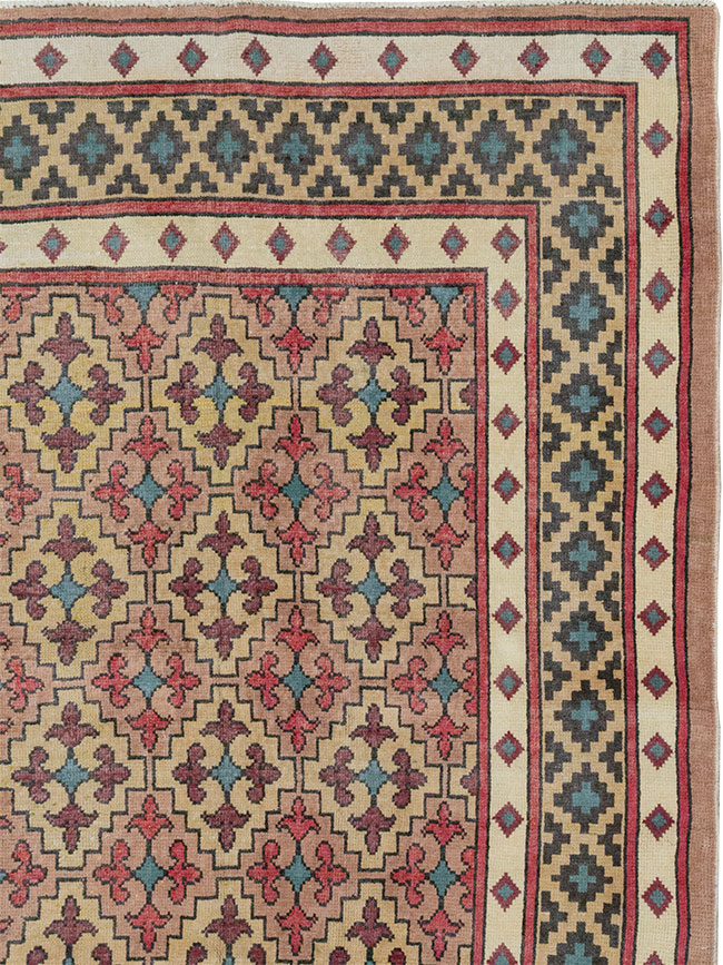 Vintage East Turkestan Samarkand Room Size Carpet, No.32171 - Galerie Shabab