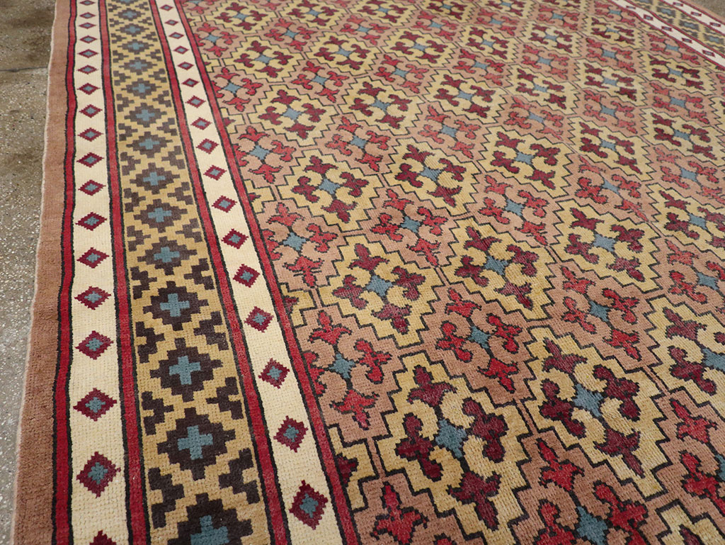 Vintage East Turkestan Samarkand Room Size Carpet, No.32171 - Galerie Shabab