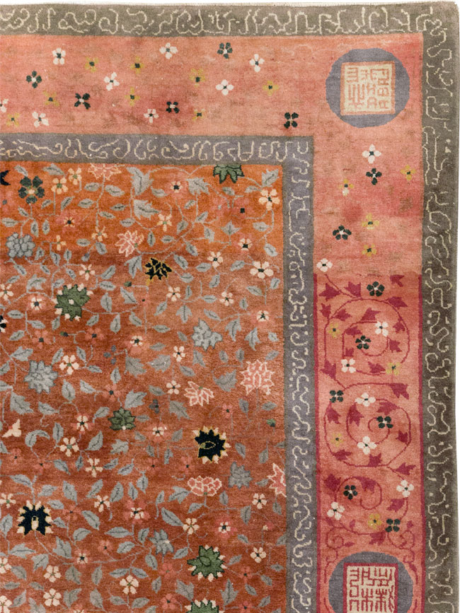 Vintage Mongolian Small Room Size Carpet, No.32172 - Galerie Shabab