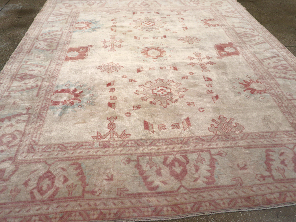 Vintage Turkish Oushak Small Room Size Carpet, No.32177 - Galerie Shabab