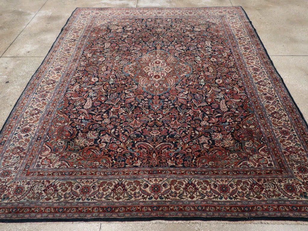 Vintage Persian Qazvin Small Room Size Carpet, No.32179 - Galerie Shabab