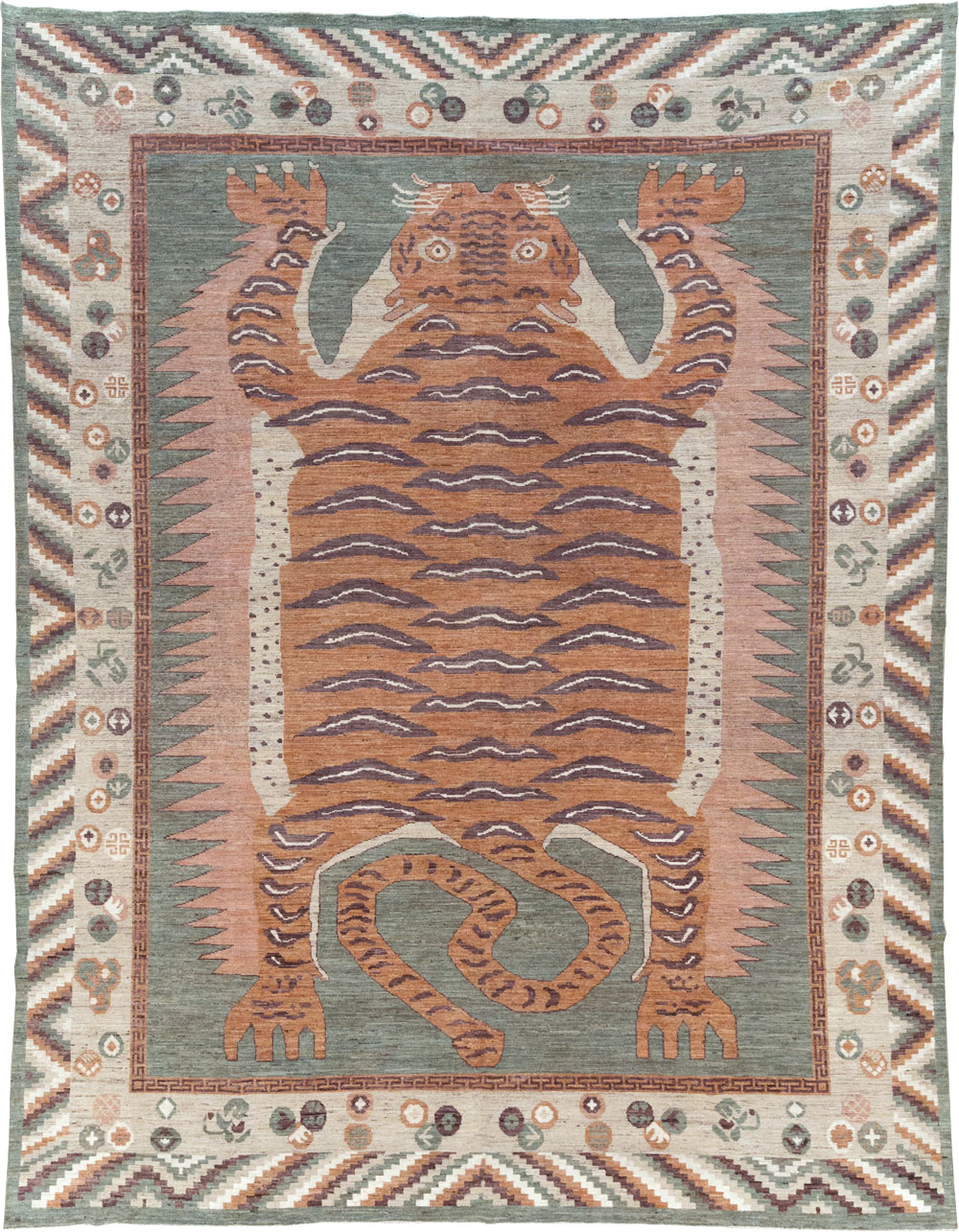 Modern East Turkestan Pictorial Khotan Room Size Carpet, No.32185 - Galerie Shabab
