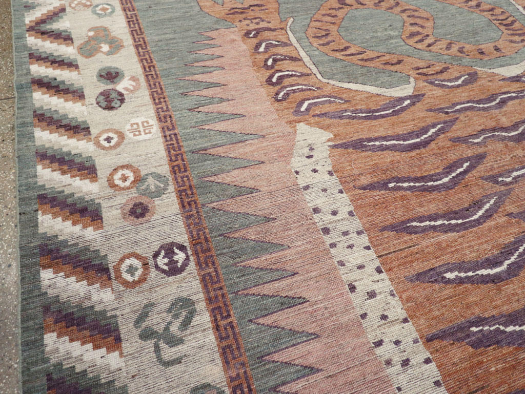 Modern East Turkestan Pictorial Khotan Room Size Carpet, No.32185 - Galerie Shabab