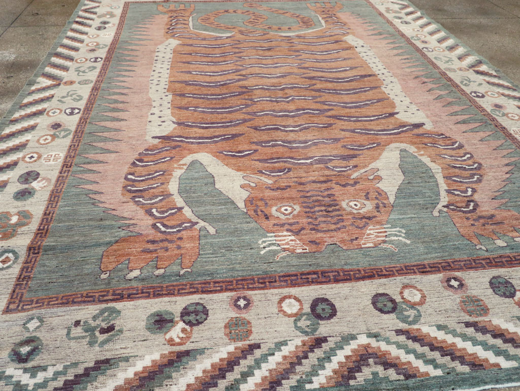 Modern East Turkestan Pictorial Khotan Room Size Carpet, No.32185 - Galerie Shabab