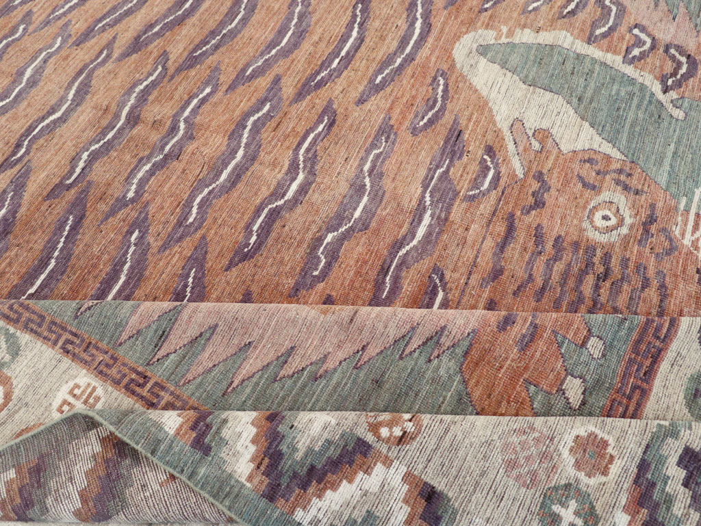 Modern East Turkestan Pictorial Khotan Room Size Carpet, No.32185 - Galerie Shabab