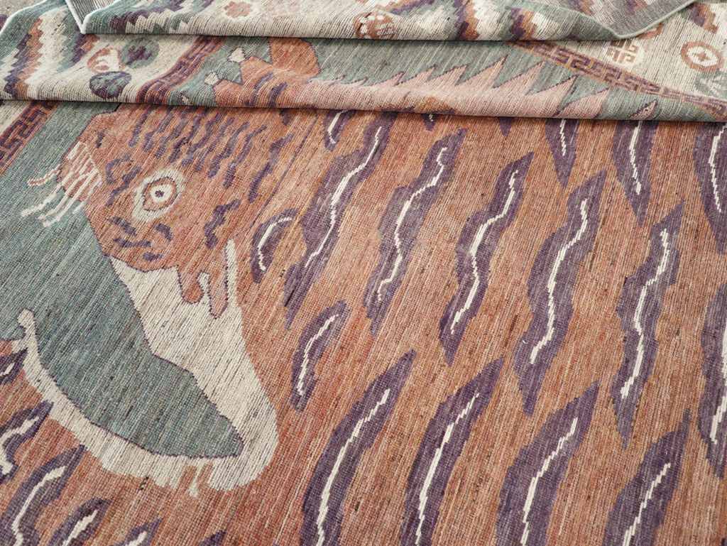 Modern East Turkestan Pictorial Khotan Room Size Carpet, No.32185 - Galerie Shabab