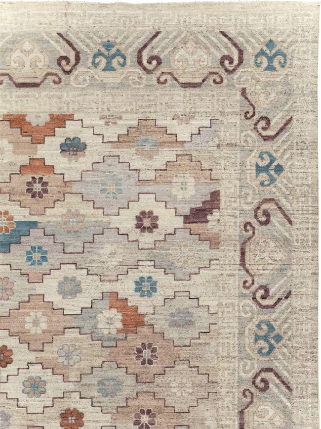 Modern East Turkestan Khotan Room Size Carpet, No.32189 - Galerie Shabab