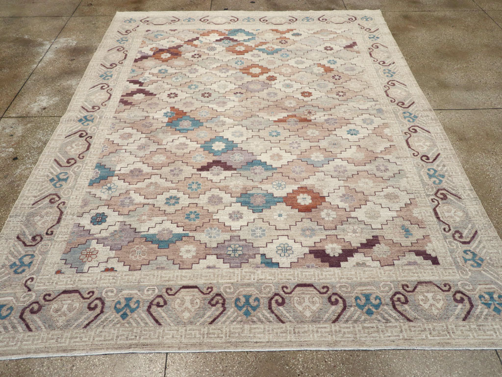 Modern East Turkestan Khotan Room Size Carpet, No.32189 - Galerie Shabab