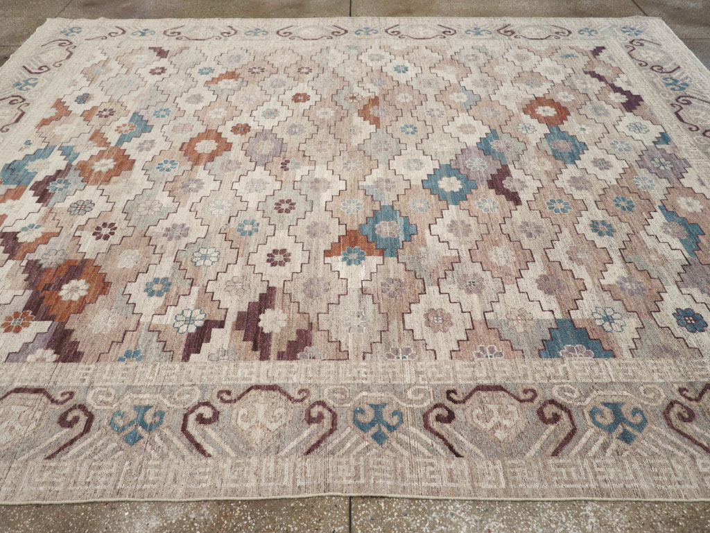 Modern East Turkestan Khotan Room Size Carpet, No.32189 - Galerie Shabab