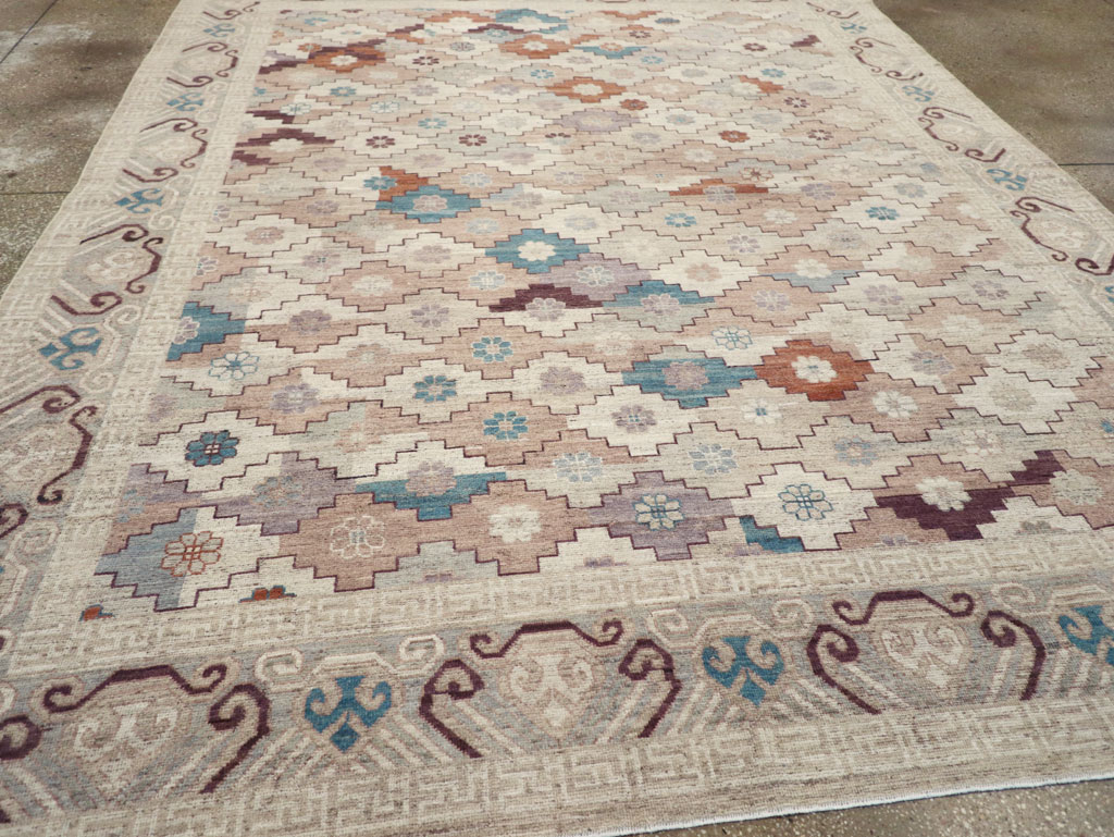 Modern East Turkestan Khotan Room Size Carpet, No.32189 - Galerie Shabab