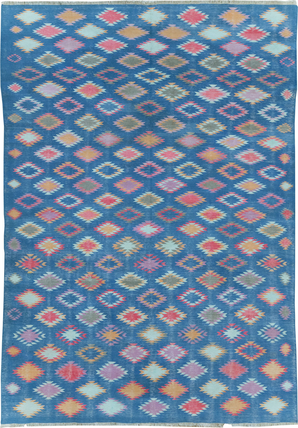 Vintage Indian Cotton Dhurrie Flatweave Rug, No.32194 - Galerie Shabab