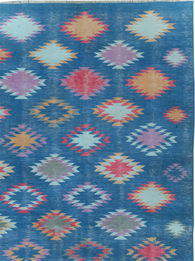 Vintage Indian Cotton Dhurrie Flatweave Rug, No.32194 - Galerie Shabab