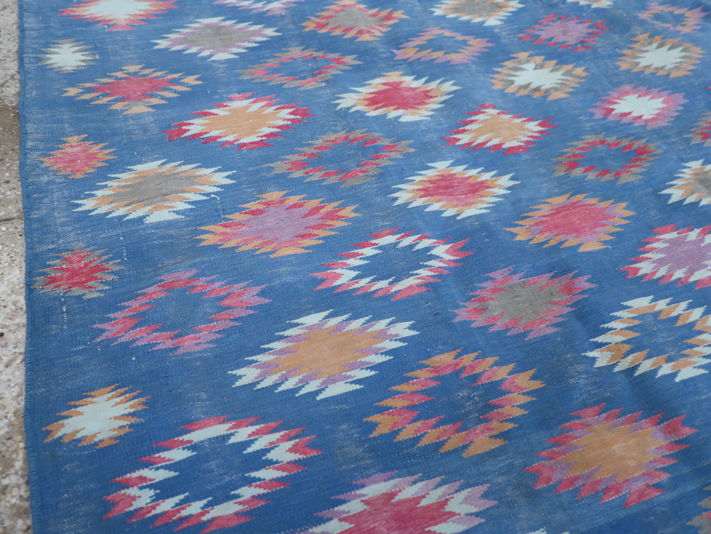 Vintage Indian Cotton Dhurrie Flatweave Rug, No.32194 - Galerie Shabab