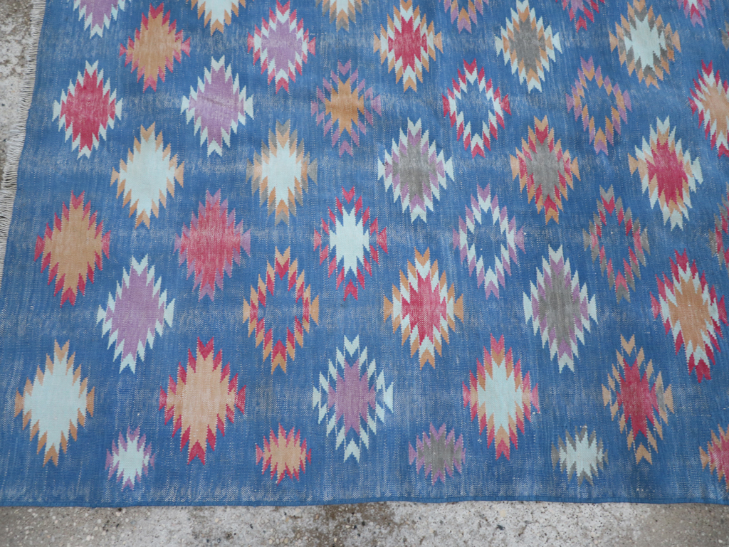 Vintage Indian Flatweave Cotton Dhurrie Accent Rug, No.32194 - Galerie Shabab