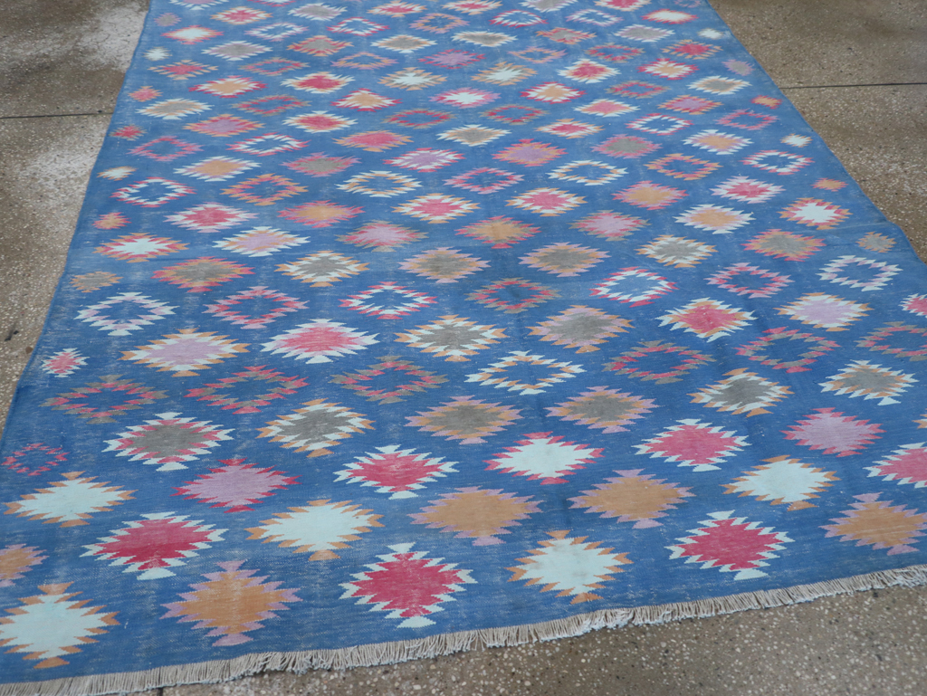 Vintage Indian Flatweave Cotton Dhurrie Accent Rug, No.32194 - Galerie Shabab