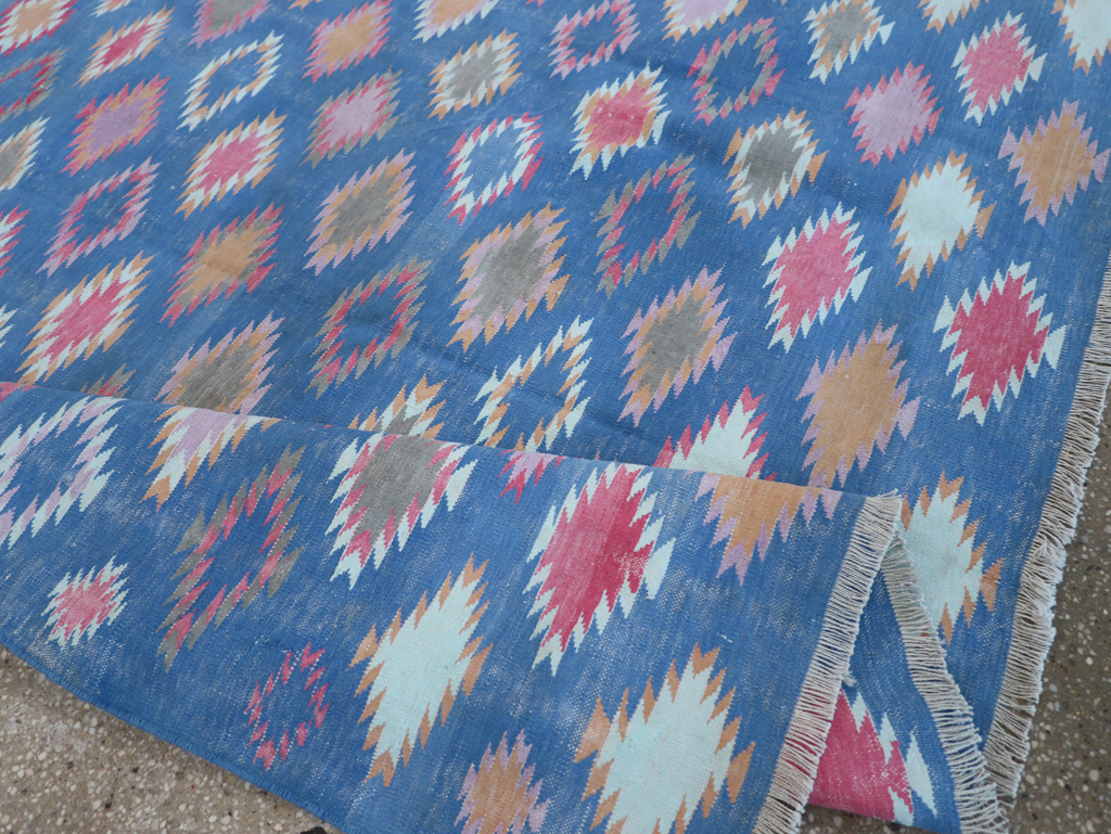 Vintage Indian Cotton Dhurrie Flatweave Rug, No.32194 - Galerie Shabab