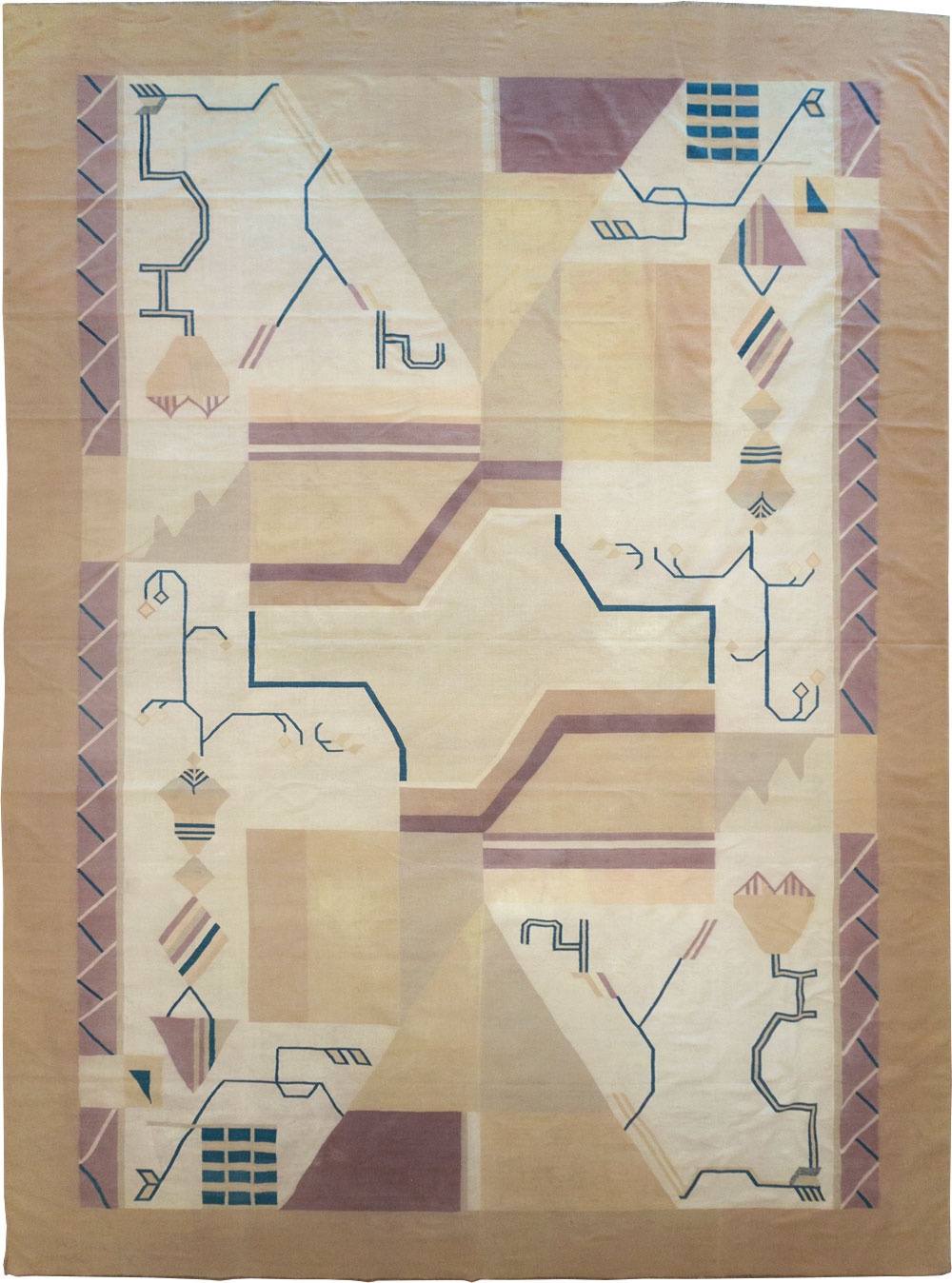 Vintage Indian Flatweave Dhurrie Oversize Carpet, No.32196 - Galerie Shabab