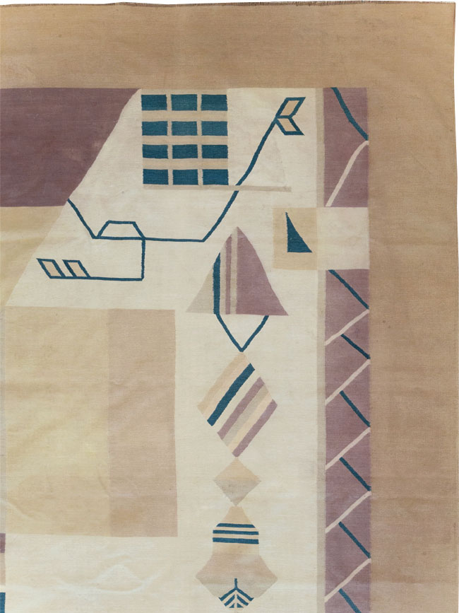 Vintage Indian Flatweave Dhurrie Oversize Carpet, No.32196 - Galerie Shabab