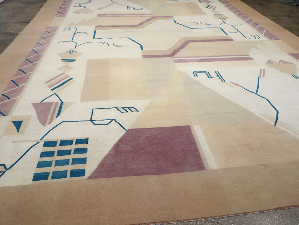 Vintage Indian Flatweave Dhurrie Oversize Carpet, No.32196 - Galerie Shabab