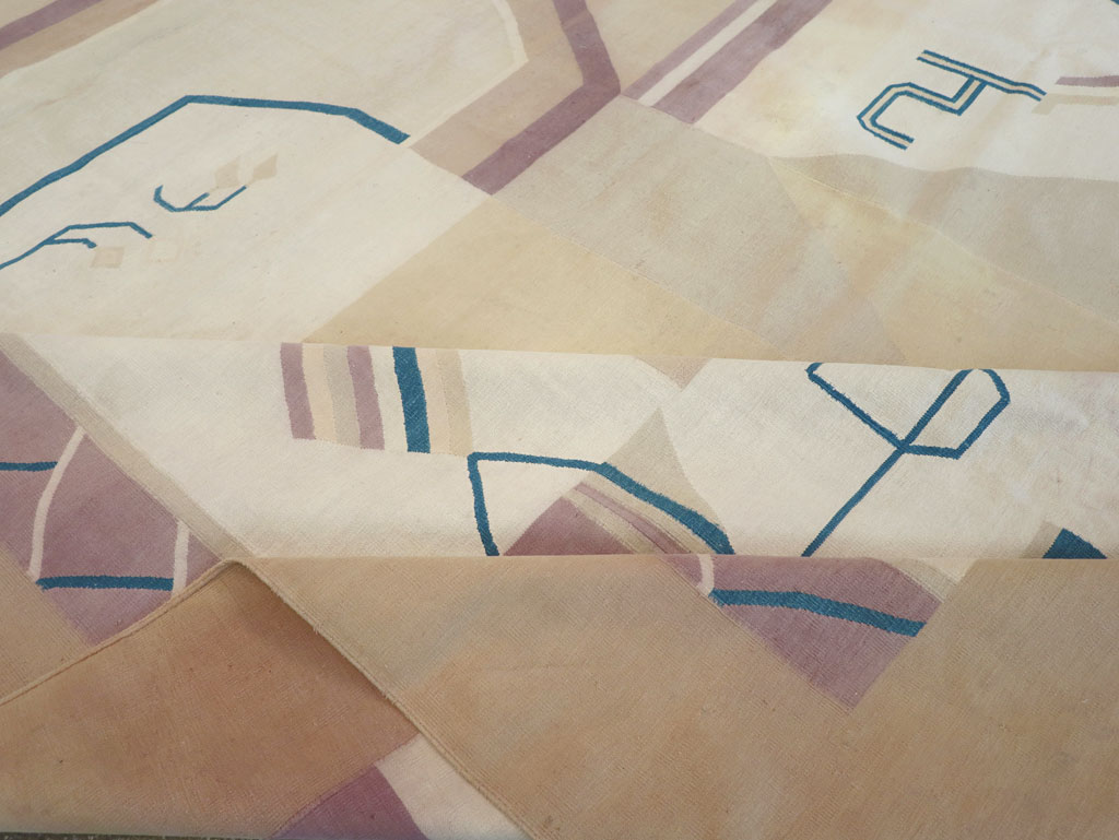 Vintage Indian Flatweave Dhurrie Oversize Carpet, No.32196 - Galerie Shabab