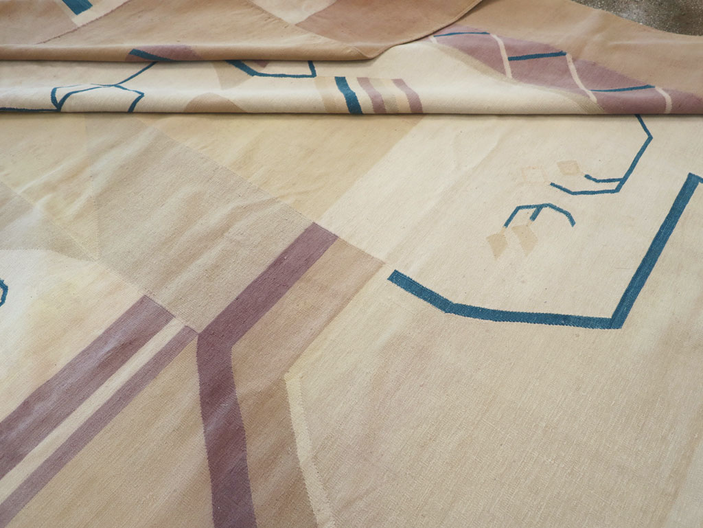 Vintage Indian Flatweave Dhurrie Oversize Carpet, No.32196 - Galerie Shabab