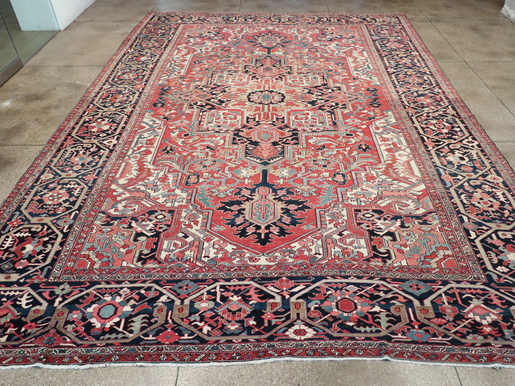 Antique Persian Heriz Large Carpet, No.32197 - Galerie Shabab