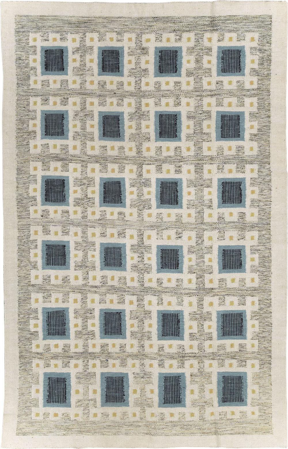 Swedish Inspired Contemporary Turkish Flatweave Accent Rug, No.32200 - Galerie Shabab