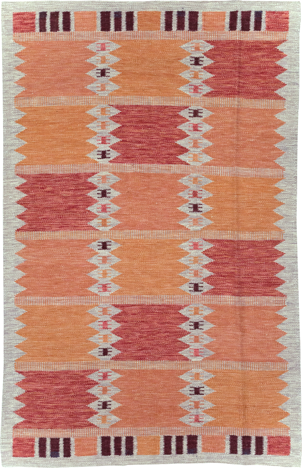 Swedish Inspired Contemporary Turkish Flatweave Accent Rug, No.32201 - Galerie Shabab