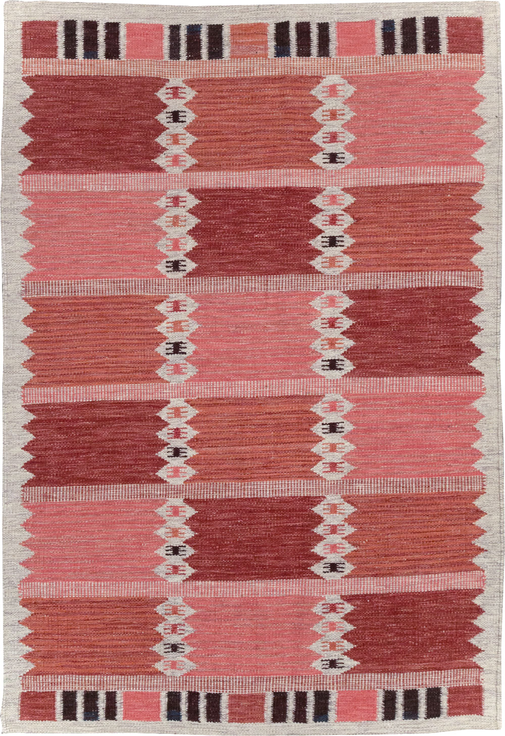 Swedish Inspired Modern Turkish Flatweave Rug, No.32202 - Galerie Shabab