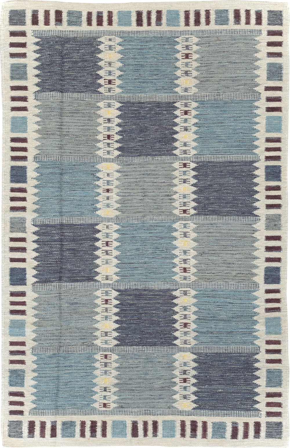 Swedish Inspired Modern Turkish Flatweave Accent Rug, No.32204 - Galerie Shabab