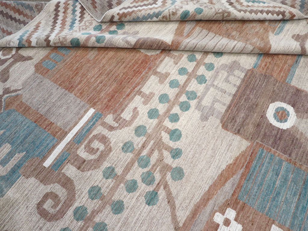 Modern East Turkestan Vase Khotan Room Size Carpet, No.32207 - Galerie Shabab