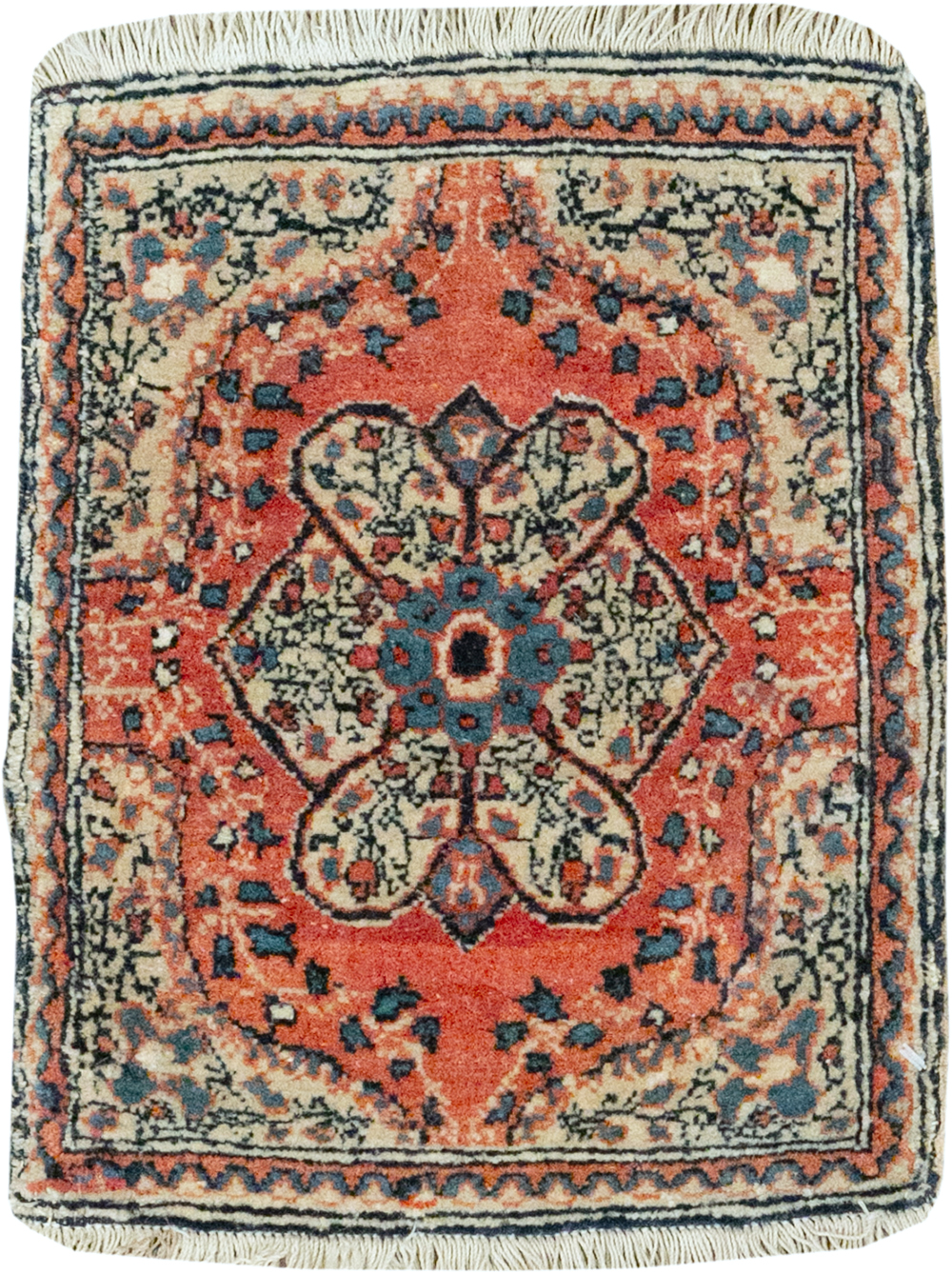 Antique Persian Tabriz Throw Rug, No.32209 - Galerie Shabab