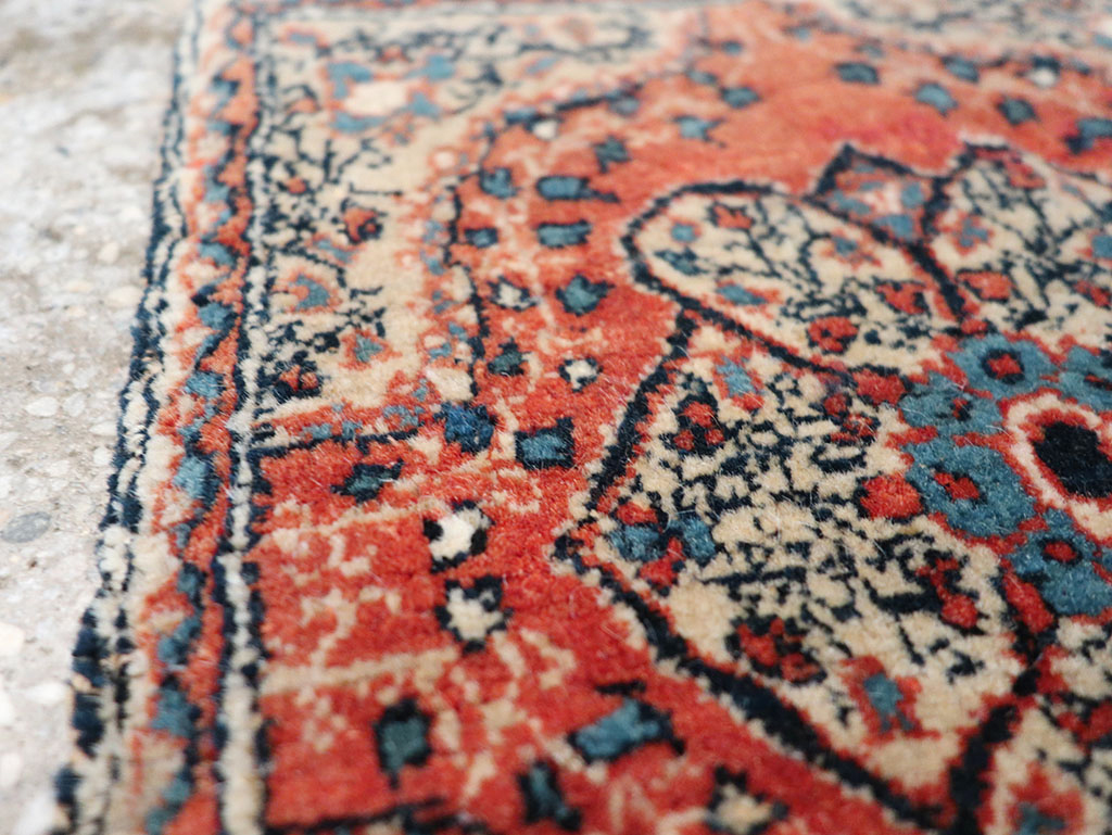 Antique Persian Tabriz Throw Rug, No.32209 - Galerie Shabab
