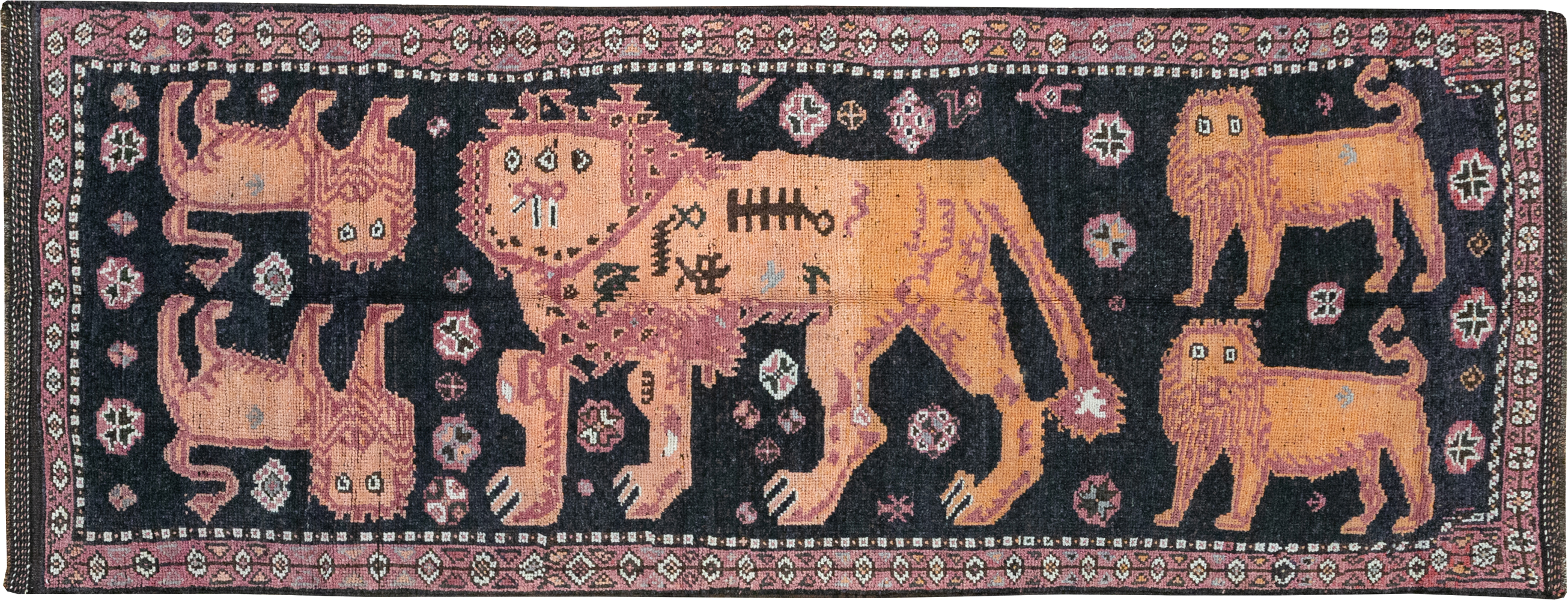 Vintage Turkish Anatolian Pictorial Runner, No.32213 - Galerie Shabab