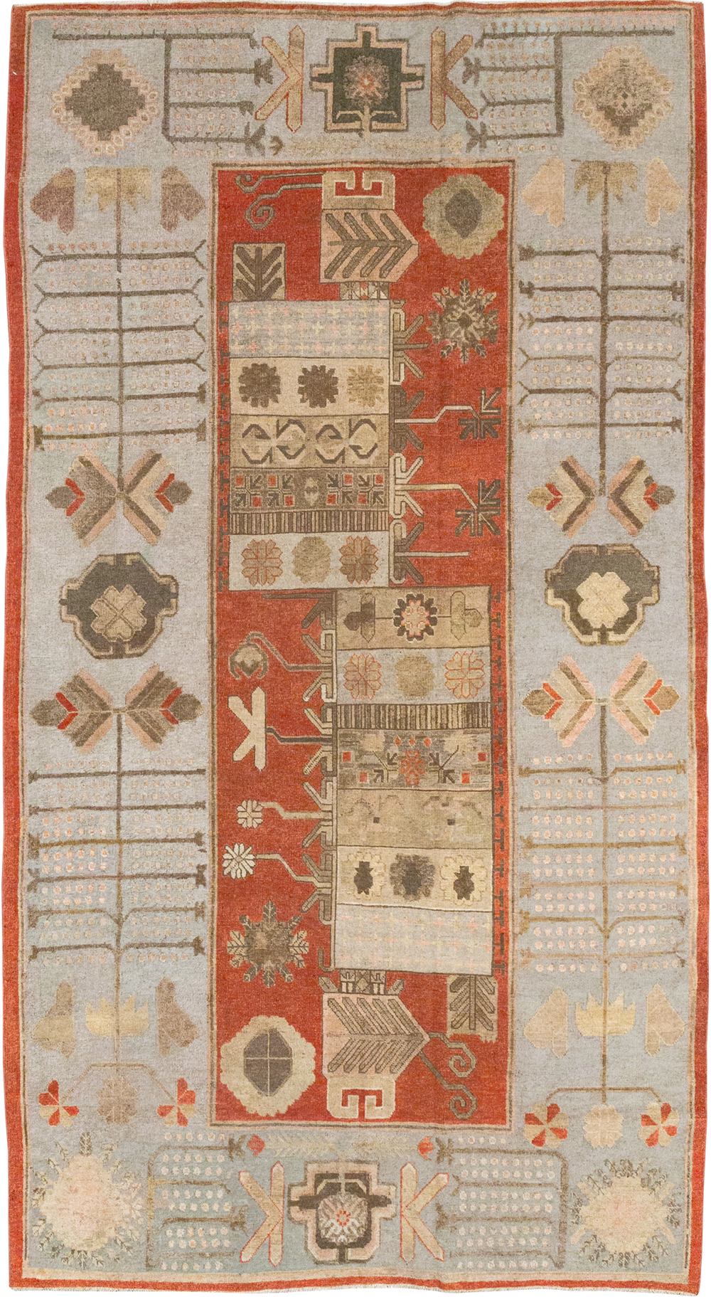 Antique East Turkestan Khotan Accent Carpet, No.32215 - Galerie Shabab