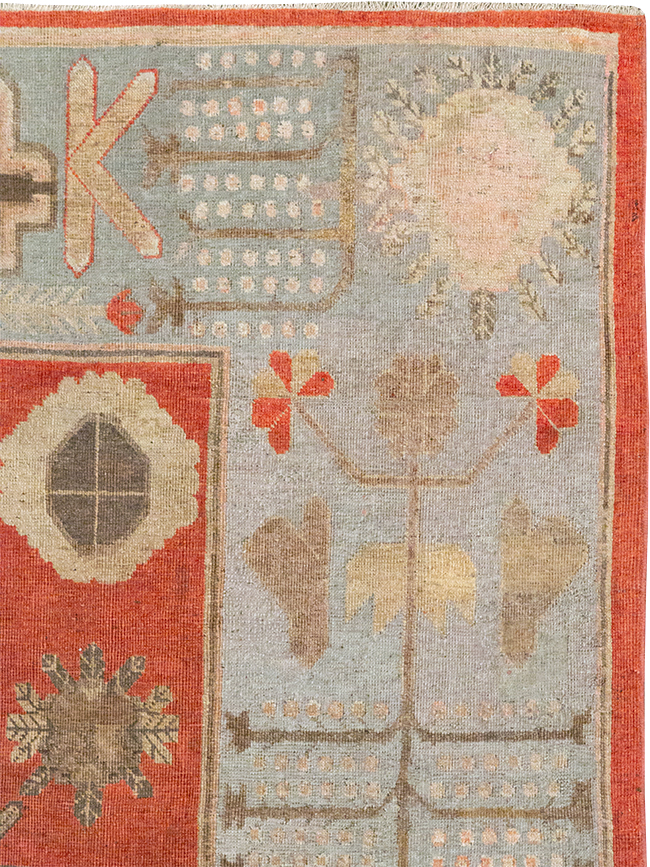 Antique East Turkestan Khotan Accent Carpet, No.32215 - Galerie Shabab