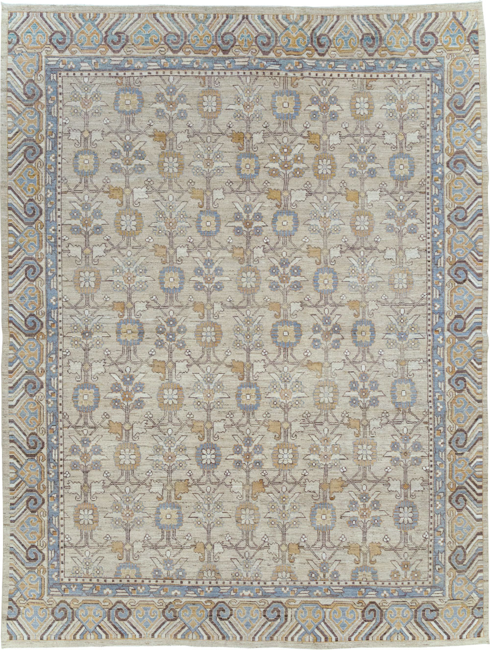 Modern East Turkestan Khotan Room Size Carpet, No.32218 - Galerie Shabab