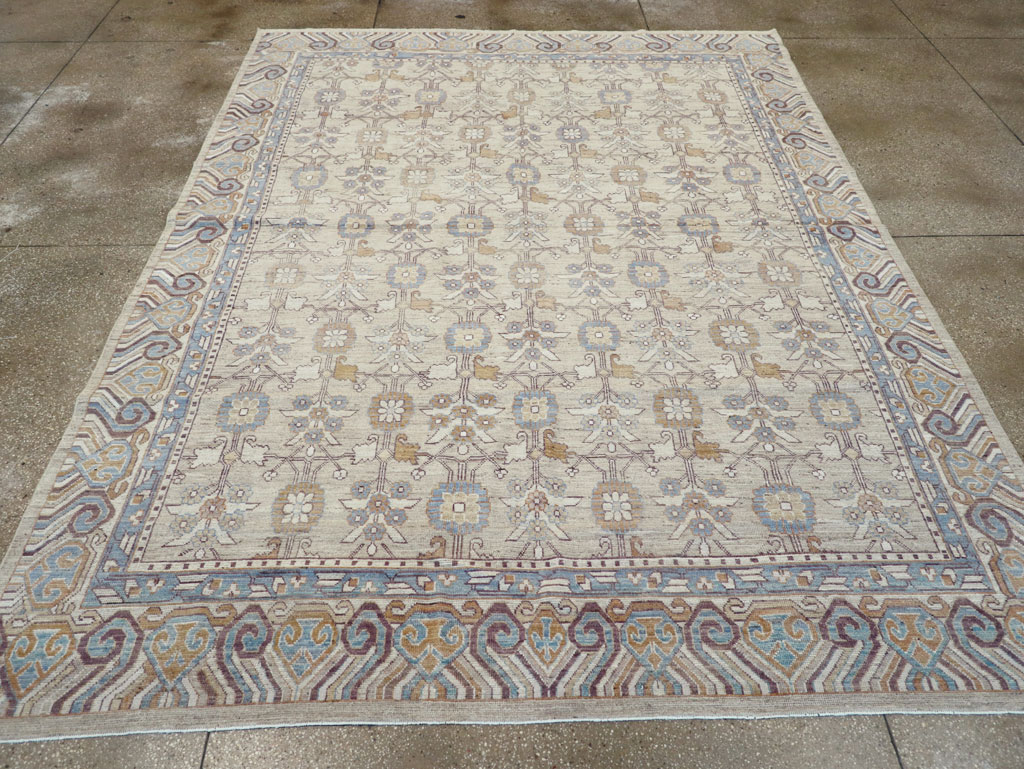Modern East Turkestan Khotan Room Size Carpet, No.32218 - Galerie Shabab