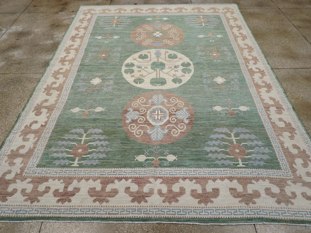 Modern East Turkestan Khotan Room Size Carpet, No.32220 - Galerie Shabab