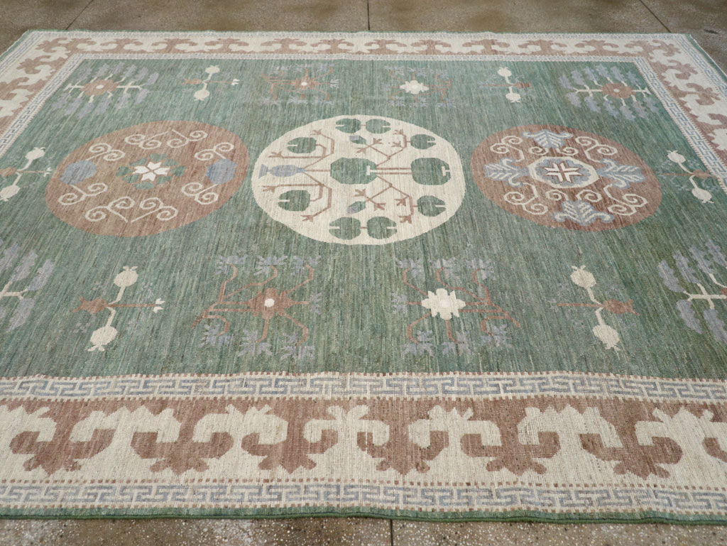 Modern East Turkestan Khotan Room Size Carpet, No.32220 - Galerie Shabab