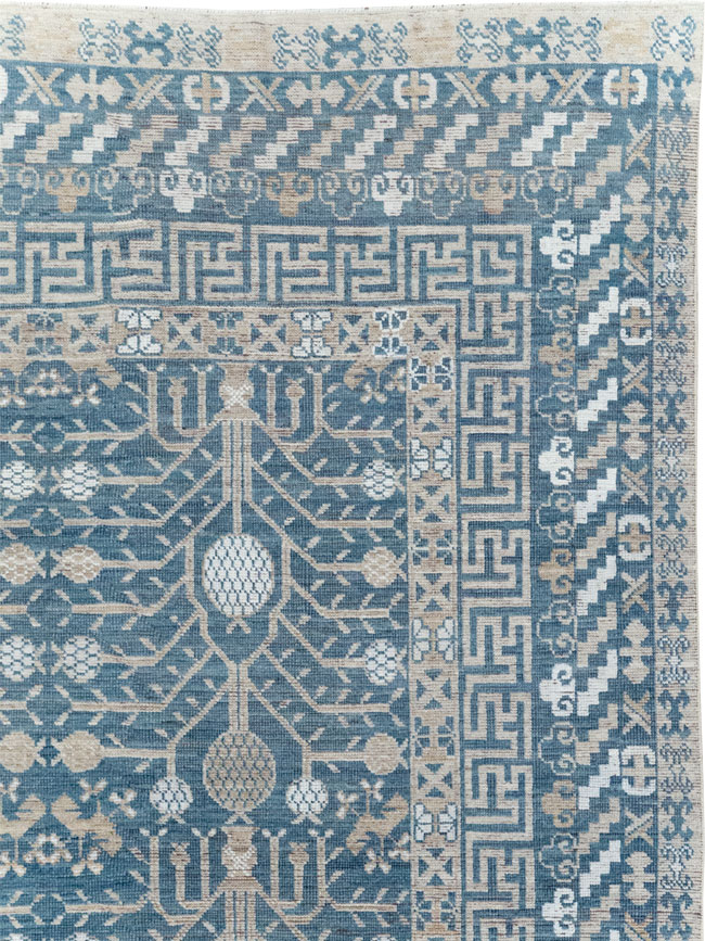 Modern East Turkestan Khotan Small Room Size Carpet, No.32221 - Galerie Shabab