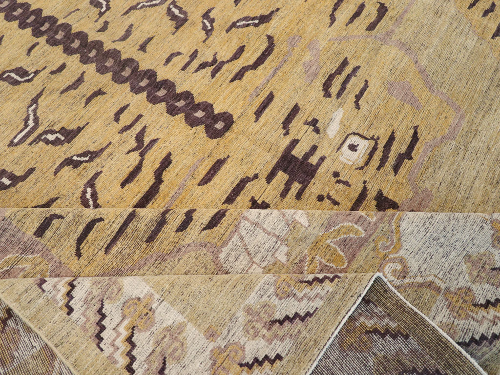 Modern East Turkestan Pictorial Khotan Room Size Carpet, No.32222 - Galerie Shabab