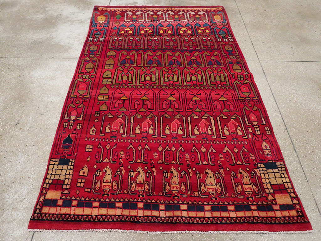 Vintage Persian Gabbeh Accent Rug, No.32232 - Galerie Shabab
