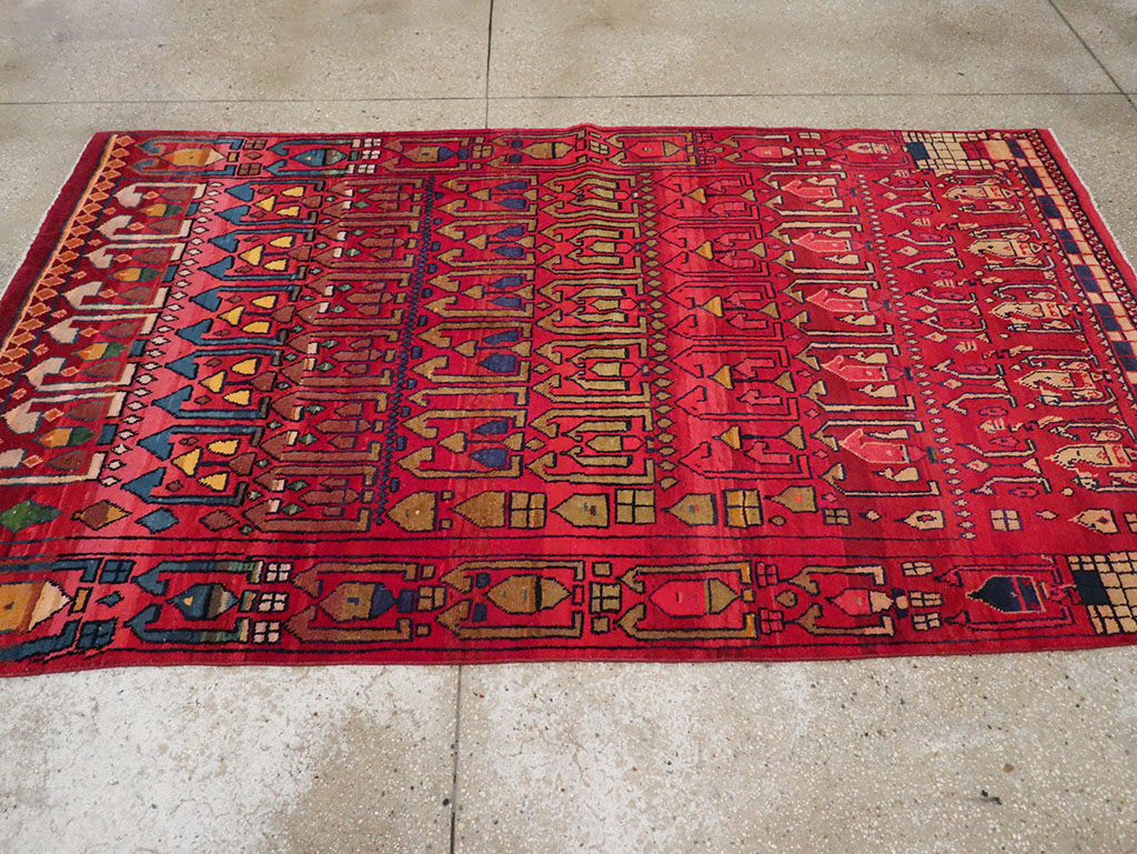 Vintage Persian Gabbeh Accent Rug, No.32232 - Galerie Shabab