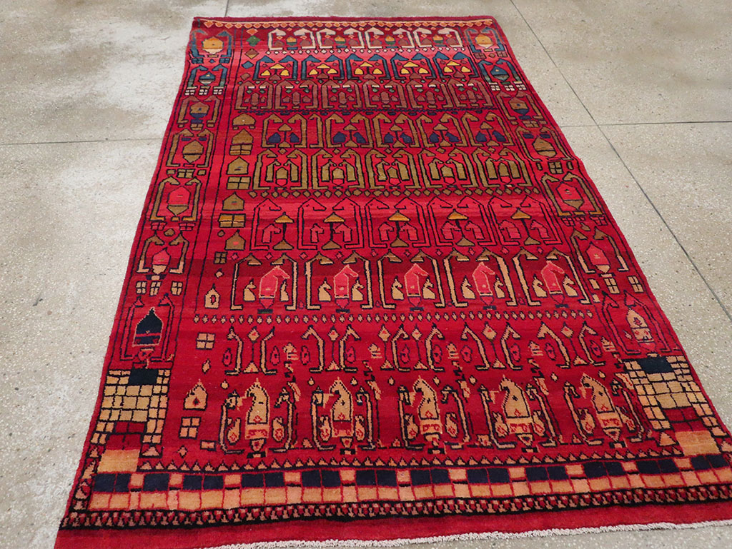 Vintage Persian Gabbeh Accent Rug, No.32232 - Galerie Shabab