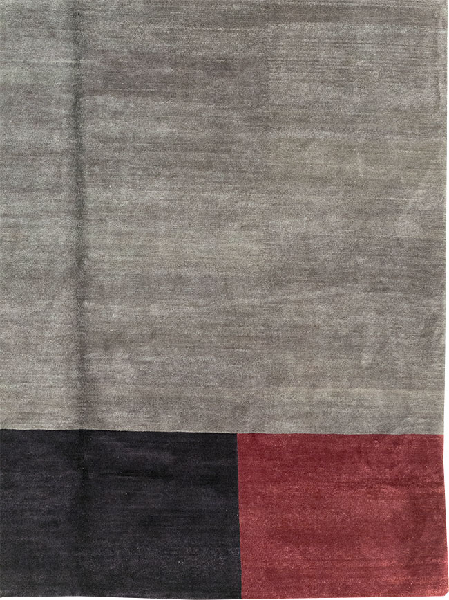 Modern Tibetan Art Deco Style Large Square Carpet, No.32241 - Galerie Shabab
