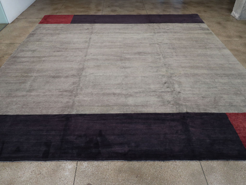 Modern Tibetan Art Deco Style Large Square Carpet, No.32241 - Galerie Shabab
