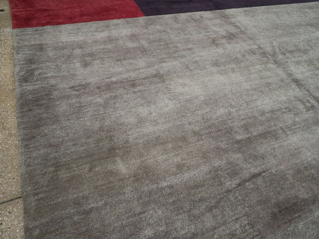 Modern Tibetan Art Deco Style Large Square Carpet, No.32241 - Galerie Shabab