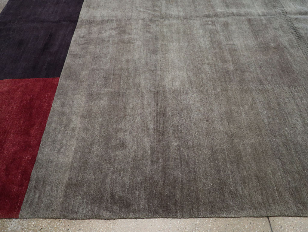 Modern Tibetan Art Deco Style Large Square Carpet, No.32241 - Galerie Shabab